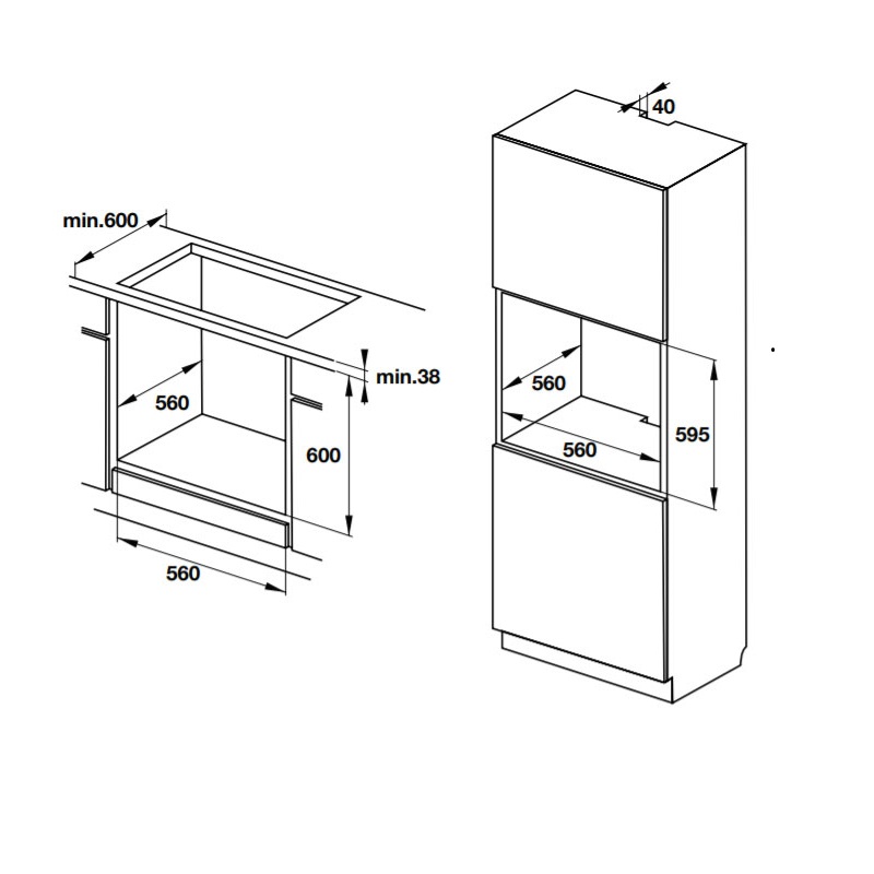 Lò Nướng Âm Tủ Hafele HO-KT60C