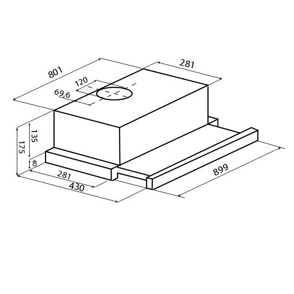 Máy hút mùi âm tủ Hafele HH-TI90A