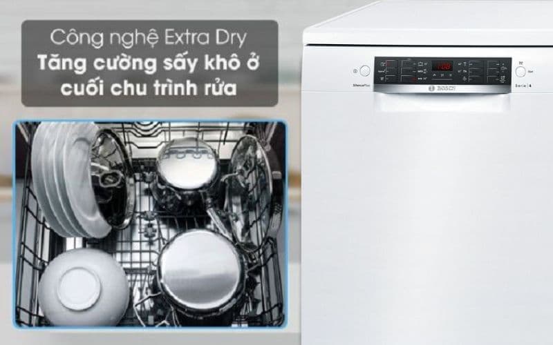 Chức năng Extra Drying Máy Rửa Bát BOSCH SMS46KW01E