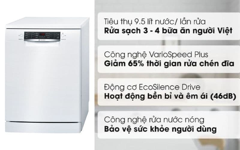 Tính Năng Máy Rửa Bát BOSCH SMS46KW01E