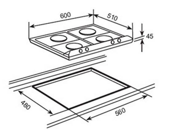 Bếp gas âm Teka EM/60 3G 1P AI TR S/Steel