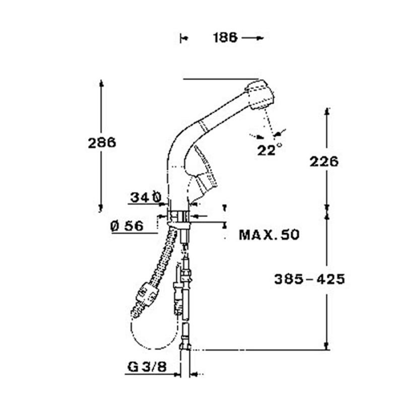 Vòi rửa TEKA MC 10 plus pull out (hight)